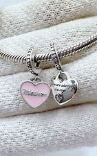 Auténtico Dije Corazones Madre e Hija Plata de Ley 925 para Pulsera segunda mano  Embacar hacia Mexico