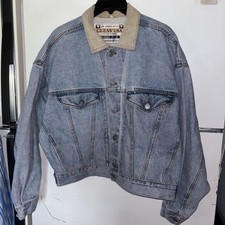 Jaqueta jeans vintage Guess Georges Marciano média feita nos EUA caminhoneiro jeans anos 90 comprar usado  Enviando para Brazil
