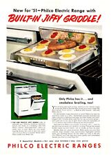 PRINT AD 1951 Philco fogão elétrico embutido Jiffy chapa forno 8x11, usado comprar usado  Enviando para Brazil