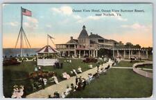 Usado, CARTÃO POSTAL GAZEBO PRAIA 1915 OCEAN VIEW HOTEL SUMMER RESORT NORFOLK VIRGINIA VA comprar usado  Enviando para Brazil