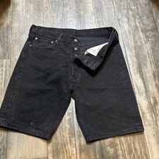 Shorts jeans masculino Levi's 501 36W 9L preto botão mosca casual algodão roupa de trabalho retrô, usado comprar usado  Enviando para Brazil