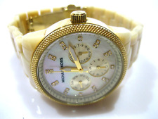 RELÓGIO CRONÓGRAFO FEMININO MICHAEL KORS MK5039 BEGE RESINA CHIFRE BRILHANTE comprar usado  Enviando para Brazil