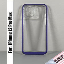 Capa projetada para iPhone 12 PRO MAX: cristalina | moldura roxa perolizada comprar usado  Enviando para Brazil