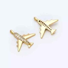 Pingente de avião Tester Pass moissanita folheado a ouro amarelo 14K corte redondo prata, usado comprar usado  Enviando para Brazil