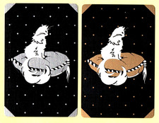 par de cartas intercambiables art deco gatos vintage segunda mano  Embacar hacia Mexico
