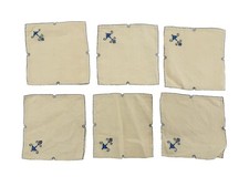 Conjunto de 6 guardanapos de linho bordados à mão vintage meados do século chinoiserie 6" comprar usado  Enviando para Brazil