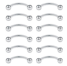 100 piezas/lote de anillos perforadores de labret para cejas/labios barra oreja tragus barra curva 16 g segunda mano  Embacar hacia Mexico