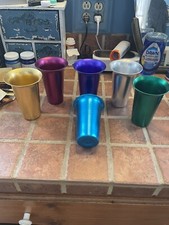 6 copos vintage multicoloridos de alumínio para bebidas 12 oz sem marca, usado comprar usado  Enviando para Brazil