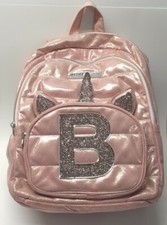 Usado, Mochila escolar Justice ouro rosa acolchoada unicórnio conjunto lancheira letra inicial B comprar usado  Enviando para Brazil