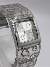 Relógio feminino Guess logotipo transparente e prata pulseira de 7,5 pol. estojo 26 mm - bateria nova comprar usado  Enviando para Brazil