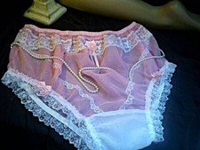 Usado, CALCINHA bebê náilon rosa babados de renda ARCOS DE CETIM ROSA E GOTÍCULAS DE PÉROLAS comprar usado  Enviando para Brazil