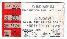 Peter Hammill 12/11/78 Toronto Ontário Canadá El Mocambo esboço de ingresso raro muito bom estado comprar usado  Enviando para Brazil