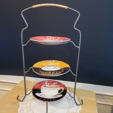 Usado, Suporte para chá da tarde estilo vintage 3 camadas bolo confeitaria mesa display metal comprar usado  Enviando para Brazil