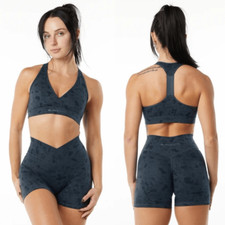 Sutiã Alphalete azul estampa de seixo envoltório de superfície/núcleo passo curto conjunto 5" tamanho P comprar usado  Enviando para Brazil