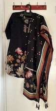 Black floral cotton for sale  ROMFORD