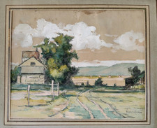 Tableau gouache aquarelle d'occasion  Saint-Saëns