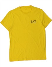 Camiseta masculina gráfica EMPORIO ARMANI pequena amarela algodão BN02 comprar usado  Enviando para Brazil