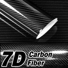Envoltório de vinil fibra de carbono preto brilhante 4D premium 12" x 60" liberação de ar livre de bolhas comprar usado  Enviando para Brazil