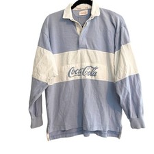 Camisa de Rugby Masculina Vintage Anos 80 Coca Cola Lt Azul Branca Listrada Aflita Preppy comprar usado  Enviando para Brazil