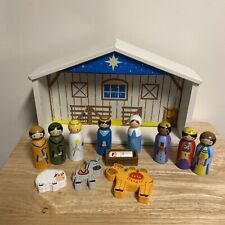 Nativity set wooden for sale  STOKE-ON-TRENT