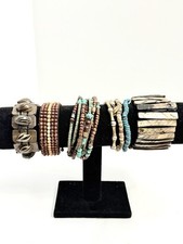 Lote de 7 pulseiras madeira pedra lasca variedade strass esmalte comprar usado  Enviando para Brazil