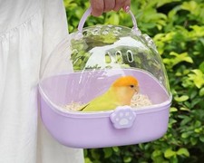 Gaiola de viagem portátil para porta-pássaros com alça - Caixa pequena para papagaio de estimação Lovebird comprar usado  Enviando para Brazil
