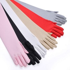 1 par de luvas de casamento da moda de cetim longo elástico noiva #94533 comprar usado  Enviando para Brazil