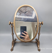 Espelho de vaidade oval de latão antigo tampo de mesa/barbear giratório inclinável cômoda de maquiagem comprar usado  Enviando para Brazil