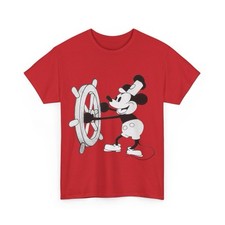 Camiseta Steamboat Willie Red – Mickey Mouse unissex Disney década de 1920 premium comprar usado  Enviando para Brazil