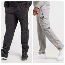 Calça joggers EMPORIO ARMANI EA7 masculina tecida cargo preta cinza nova com etiquetas comprar usado  Enviando para Brazil