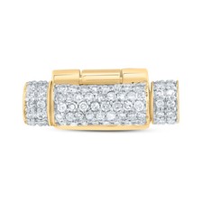 Pulseira de corrente de ouro amarelo 10K com fecho de caixa de diamante 4 mm corda sólida 3/8 CT. comprar usado  Enviando para Brazil