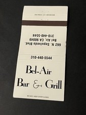 Vintage Califórnia Matchbook “Bel-Air Bar & Grill” comprar usado  Enviando para Brazil