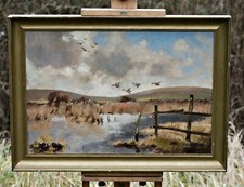 Usado, Johan Jacobsen (1883-1953) - Rural Landscape (Paysage) Avec Ducks On L Marsh,Oil comprar usado  Enviando para Brazil