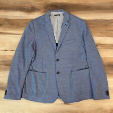 Jaqueta Zara Blazer Masculina 46L Azul Mistura de Algodão 2 Botões Meio Forrada, usado comprar usado  Enviando para Brazil