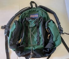 Mochila vintage anos 90 JANSPORT bolsa de dia caminhada verde escuro náilon escolar comprar usado  Enviando para Brazil