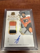 2023-24 Upper Deck The Cup Tyson Foerster Rookie Naszywka samochodowa ZŁOTA /24 ulotki na sprzedaż  Wysyłka do Poland
