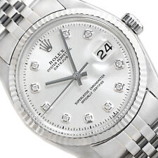 RELÓGIO MASCULINO ROLEX DATEJUST OURO BRANCO 18K E AÇO INOXIDÁVEL PRATA MOSTRADOR DE DIAMANTE comprar usado  Enviando para Brazil