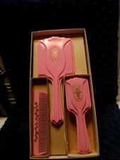 CONJUNTO DE PENTEADEIRA ROSA VINTAGE INFANTIL - Pente, escova e espelho caixa original, usado comprar usado  Enviando para Brazil