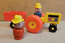 Usado, Vintage FISHER PRICE Little People Trator Amarelo e Raro Boneco de Madeira COWBOY comprar usado  Enviando para Brazil