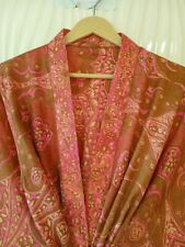 Kimono midi dourado de seda pura feito à mão boêmio quimono roupas vintage MKMO1927 comprar usado  Enviando para Brazil
