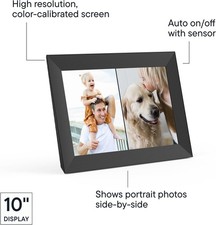 Moldura digital Aura 10" | Compartilhamento ilimitado de fotos e vídeos sem subs comprar usado  Enviando para Brazil