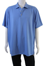 Camisa polo masculina listrada manga curta azul tamanho extragrande Peter Millar, usado comprar usado  Enviando para Brazil