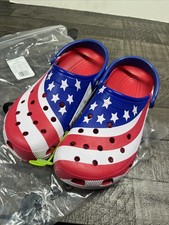 Tamancos Crocs Classic bandeira americana slip on EUA vermelho branco azul tamanho 10 masculino comprar usado  Enviando para Brazil
