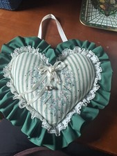 Decoração vintage de travesseiro de coração verde pendurado comprar usado  Enviando para Brazil