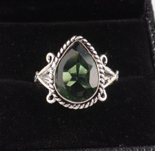 Joia de pedra preciosa turmalina verde natural anel de prata esterlina 925 todos os tamanhos DZ comprar usado  Enviando para Brazil