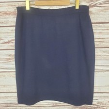 Saia lápis St John Basics feminina tamanho 8 vintage azul marinho Santana malha #89 comprar usado  Enviando para Brazil