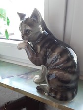Porzellanfigur graue katze gebraucht kaufen  Mönchengladbach