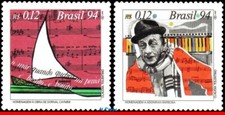 Usado, 2521-22 BRASIL 1994 MÚSICA POPULAR, DORIVAL CAYMMI ADONIRAN BARBOSA, 2627-28 MNH comprar usado  Brasil 