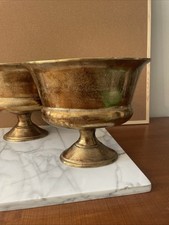 Lote de 2 plantadores de vasos de urna de ouro pesado 10,5x13" arranjos florais comprar usado  Enviando para Brazil