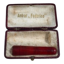VÁSTAGO ÁMBAR, ROJO, ESTUCHE 19thc Ambar Federico italiano genuino como nuevo en caja raro segunda mano  Embacar hacia Mexico